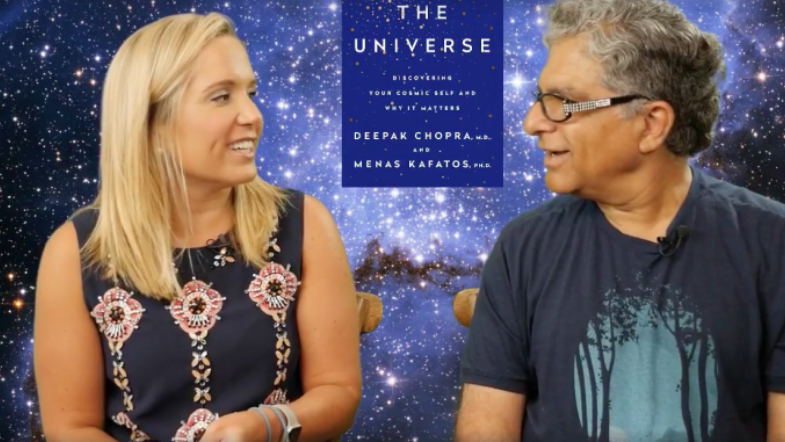 Close up of the Facebook live with Deepak Chopra.