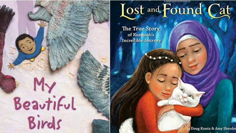 Covers of "My Beautiful Birds" and "Lost and Found Cat"