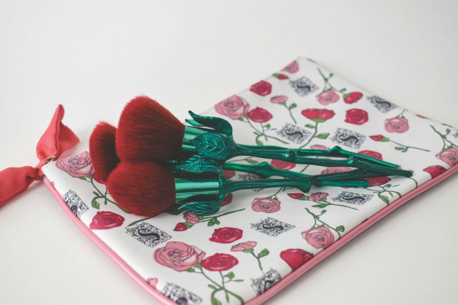 Rose shaped make up brushes from Storybook Cosmetics