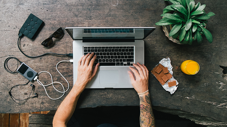 Man sitting at computer