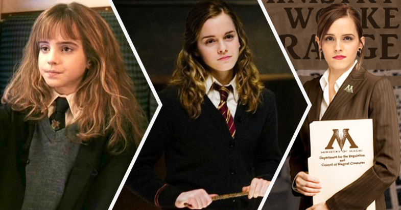 Hermione Granger as a child, teenager, and adult