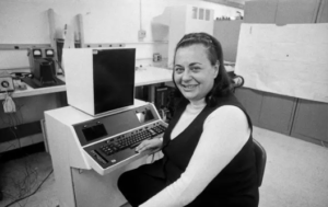 Evelyn Berezin with her word processing device