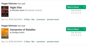 Maggie Stiefvater's "read" shelf on Goodreads