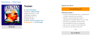 President Truman's biography... the most expensive audiobook of all time
