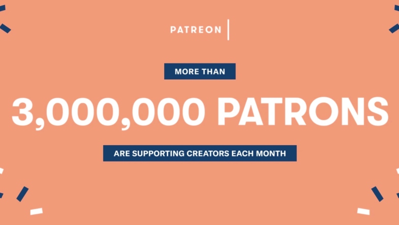 Patreon Logo - 3 million patrons
