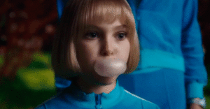 Violet chewing gum