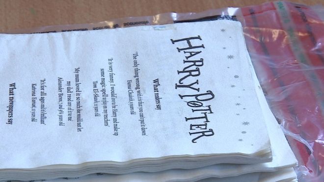 The actual Harry Potter pages used in the smuggling operation