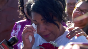 Alice Marie Johnson weeps at her release