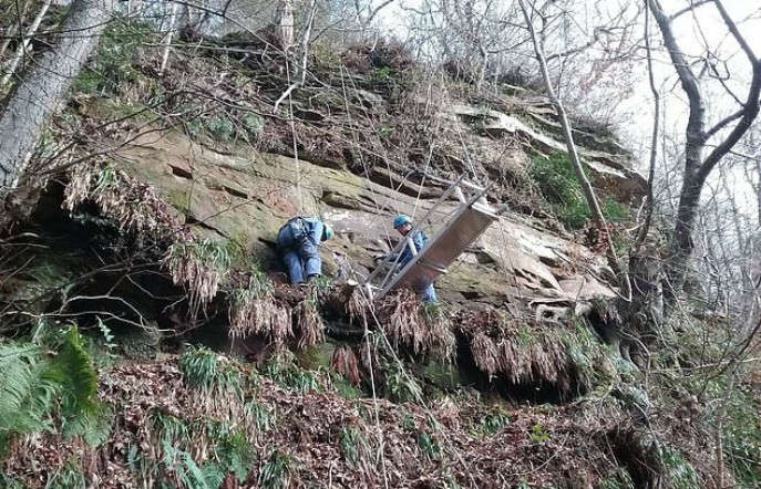 Archaeologists Descend Wall