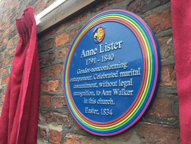 Anne Lister plaque