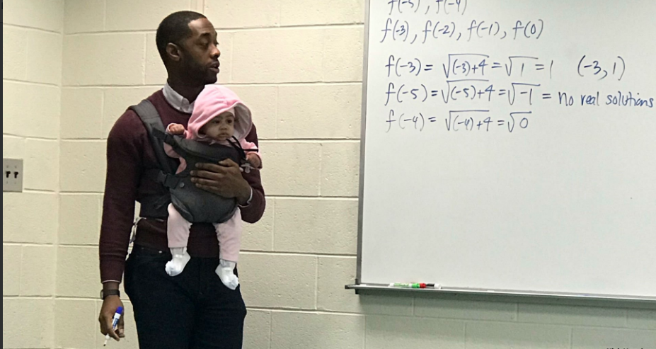 Professor Holds Student’s Baby During Class, Goes Viral