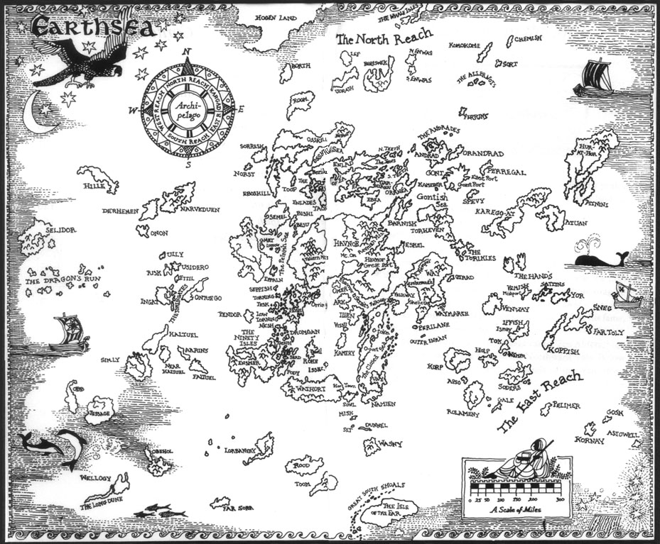 The archipelago of islands dotting the world of Earthsea