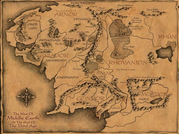 The land of Middle-Earth, at the time of when LOTR and the Hobbit take place