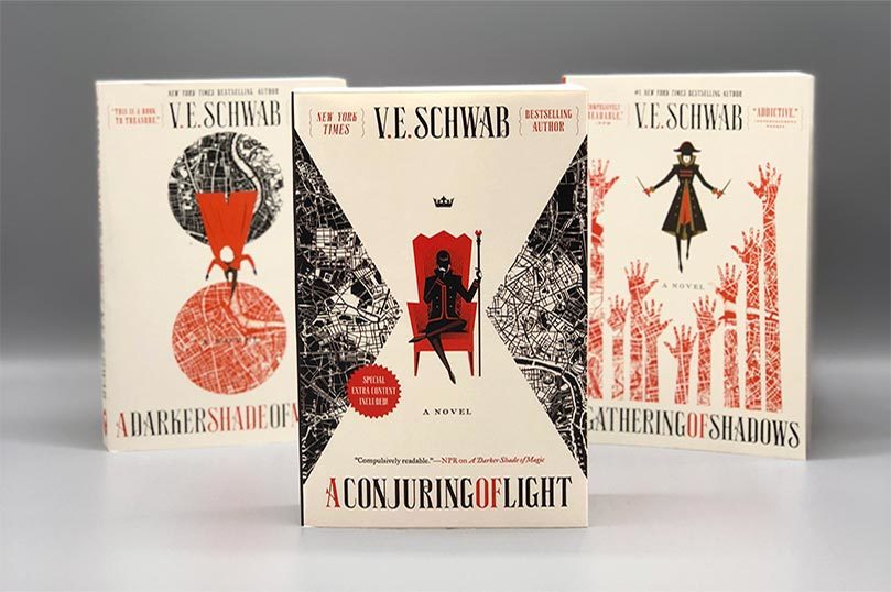 V.E. Schwab's trilogy book covers