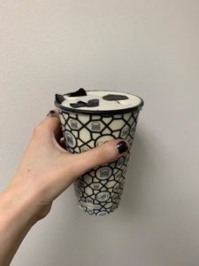 Dragonglass Shake + my real, actual hand. Thanks, Shake Shack!