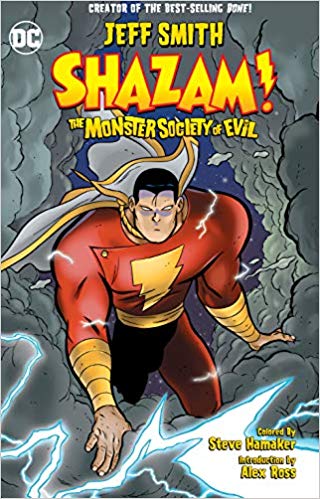 The cover to the Monster Society of Evil, featuring Shazam amidst a storm