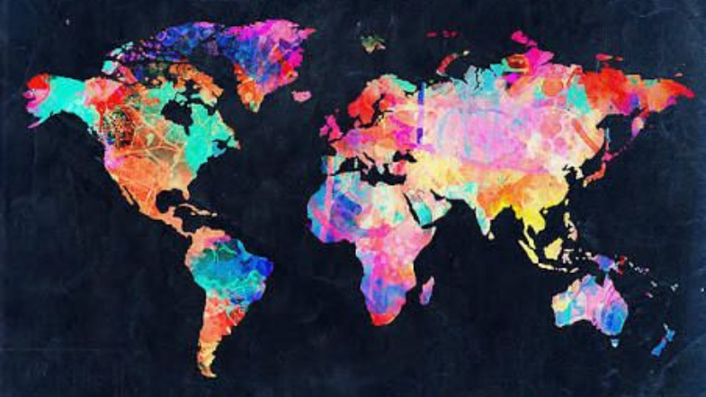 Rainbow world map