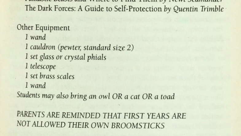 The listing typo in Harry Potter and the Philosopher's Stone