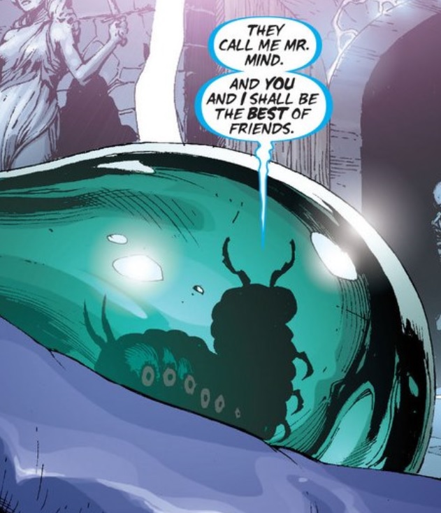 The worm Mr. Mind hides inside a space capsule, threatening a potential victim