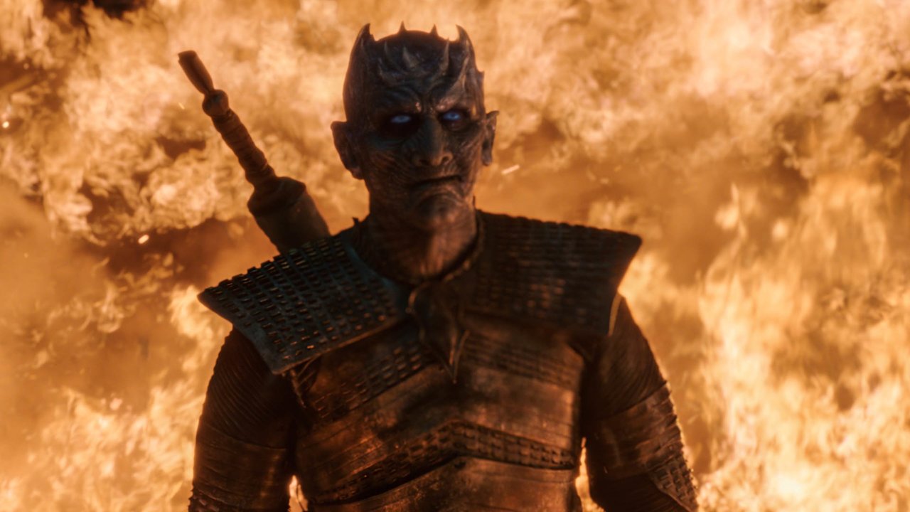 The Night King stands tall in a towering inferno