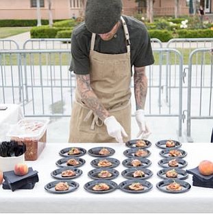 Chef presenting his dishes at Eat. Read. Drink.