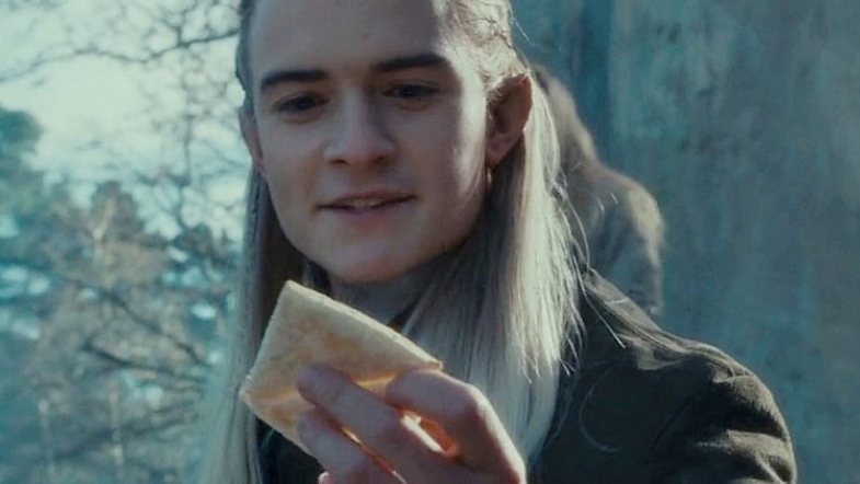 Legolas holding lembas bread
