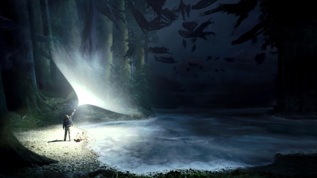 Harry casts the patronus curse to ward off a horde of Dementors