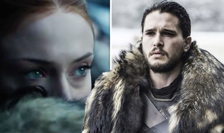 Sophie Turner as Sansa Stark with Kit Harington as Jon Snow