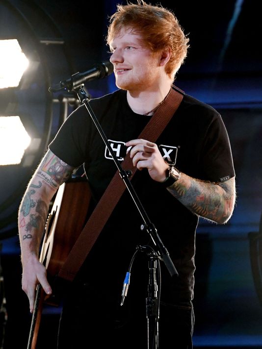 Ed Sheeran performing