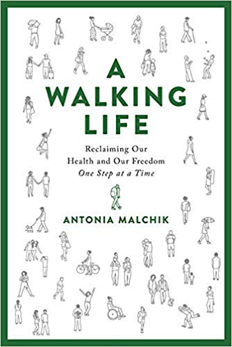 A group of people wander around a blank field