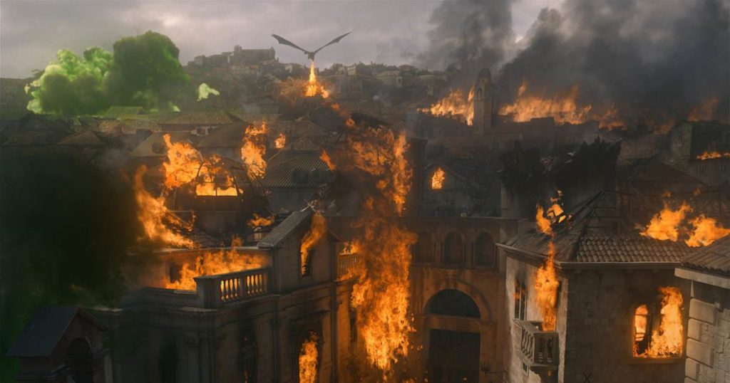 King's Landing burning down