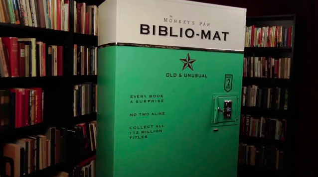 The Monkey's Paw bookstore (Toronto, ON) features randomized book vending machine