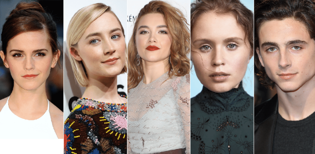 Cast of 'Little Women' Watson, Ronan, Scanlan, Pugh, Chalamet