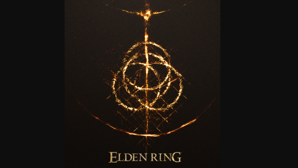 A collection of rings form into a tree for a poster for the game 'Elden Ring'