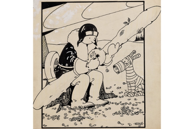 Initial Drawing for the Very First Cover of ‘The Adventures of Tintin’ Discovered, Will be Auctioned