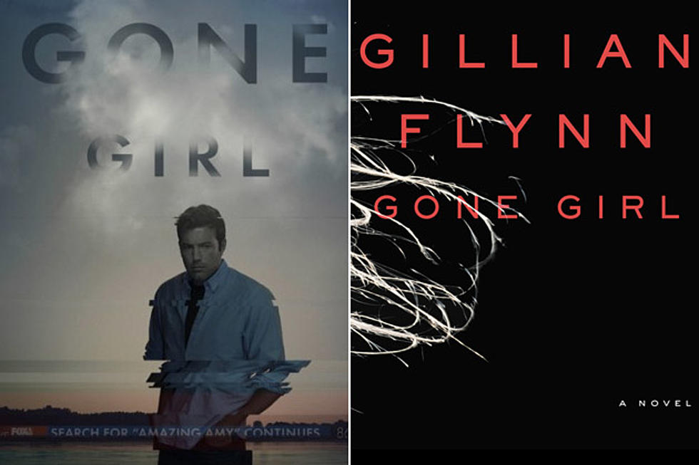'Gone Girl' movie and book cover side by side