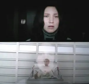 Katniss and Hijacked Peeta in Mockingjay Part 1