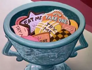 'eat me' cookies from Alice in Wonderland
