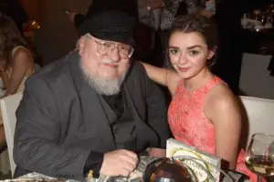 George R.R. Martin and Maisie Williams