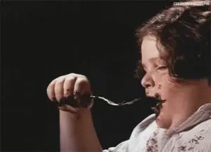 The moment where Bruce Bogtrotter must eat a whole cake in 'Matilda'