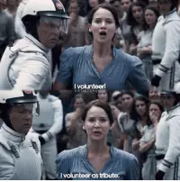 I volunteer as tribute scene in 'The Hunger Games' scene