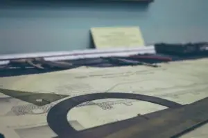 Math compass on graphs on desk