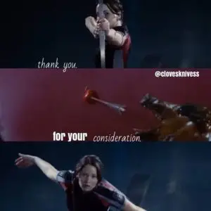 Thank you for your consideration scene in 'The Hunger Games' movie