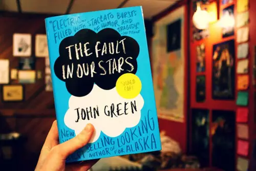 The Fault in Our Stars book in maps room