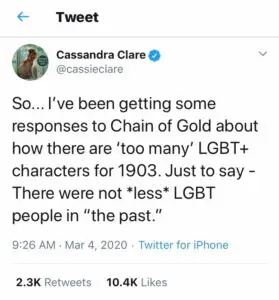 Cassandra Clare Tweet