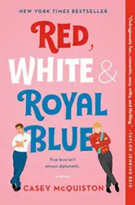 red, white & royal blue book cover