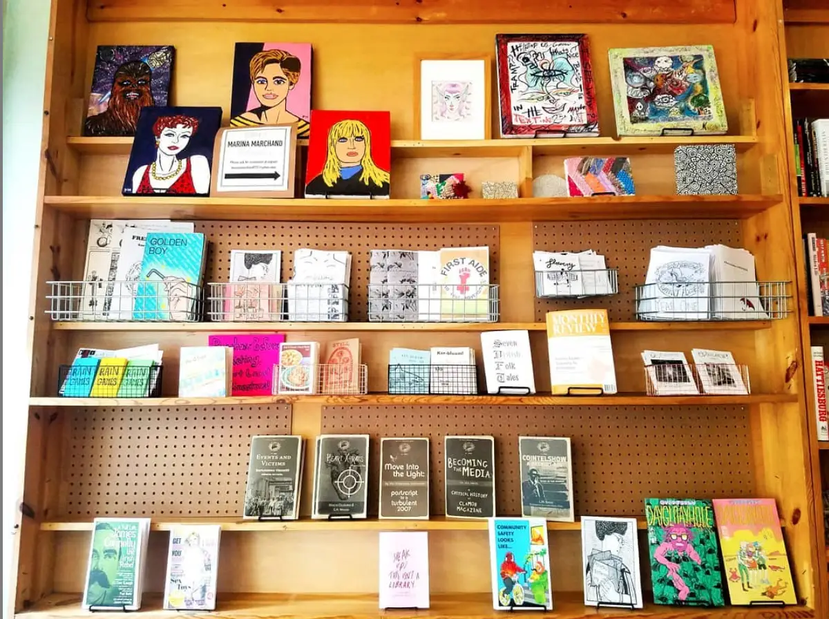 zines and art display