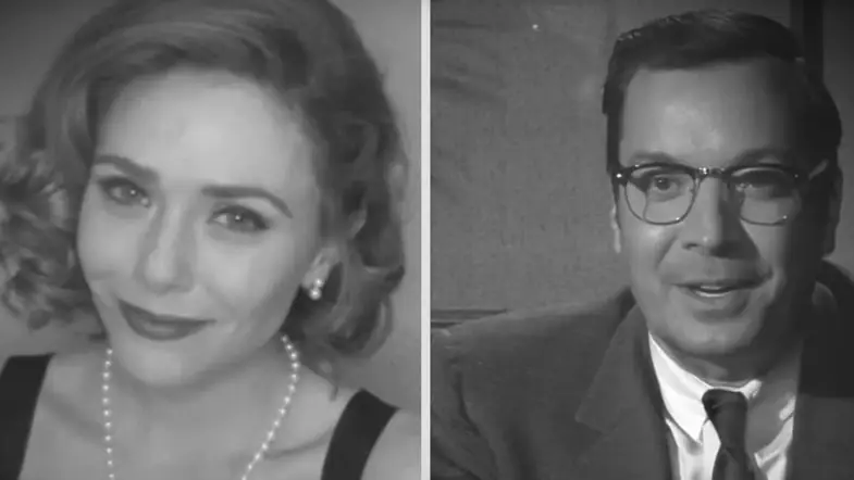 ‘WandaVision’s’ Elizabeth Olsen Stars With Jimmy Fallon in FallonVision Parody