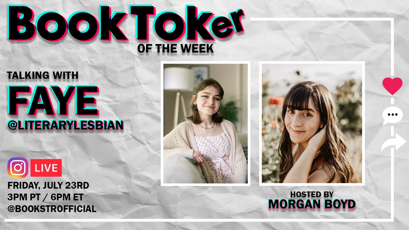 Booktoker Of The Week Event: Live With Faye